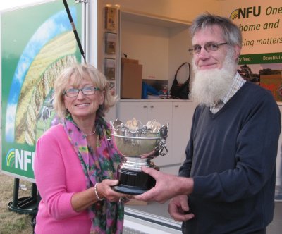 Claire Whiddon receives her trophy from Nick Seymour. Claire Whiddon receives her trophy from Nick Seymour.